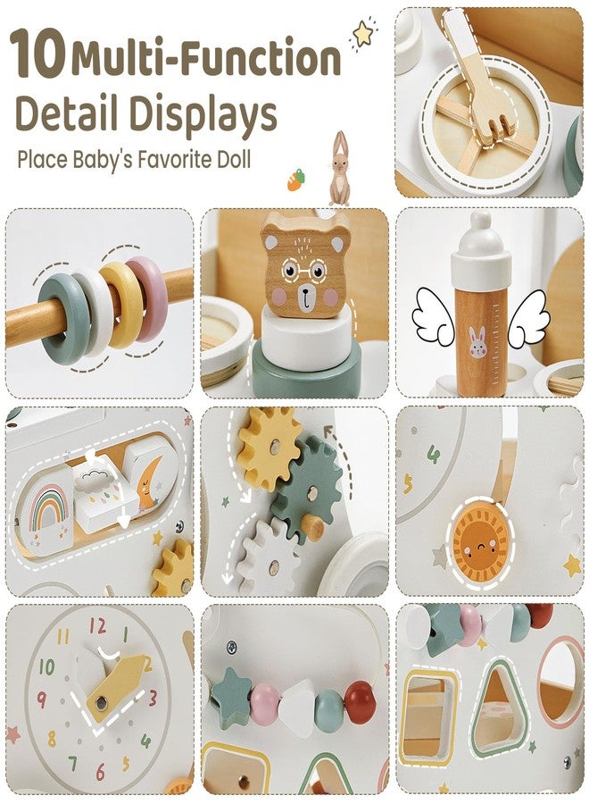 labebe Wooden Baby Walker, Baby Push Walker Doll Stroller, Push Activity Walker for Kids 18M+, Adjustable Speed Learning Walking with Wheels, Birthday Gift for Girls Boys Ages 1-3 - Image 2