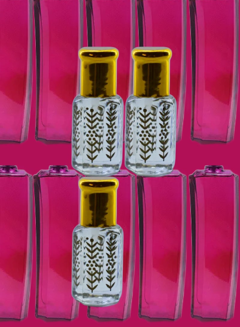 3 قطع زيت عطري اسكادا مغنسيوم  نسائي الشفاف الأصلي 6مل