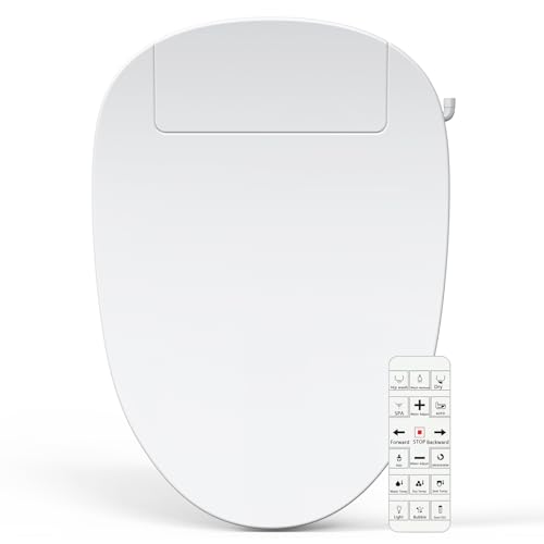 Soningsimi Bidet Toilet Seat Elongated, Unlimited Warm Water, Heated Toilet Seat, Warm Air Dryer, Rear and Front Washing, Soft Closed Toilet Lid, Night Light, Requires Outlet,white - Image 1