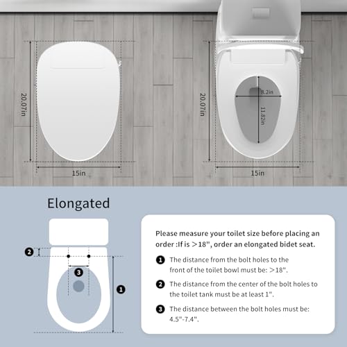 Soningsimi Bidet Toilet Seat Elongated, Unlimited Warm Water, Heated Toilet Seat, Warm Air Dryer, Rear and Front Washing, Soft Closed Toilet Lid, Night Light, Requires Outlet,white - Image 5