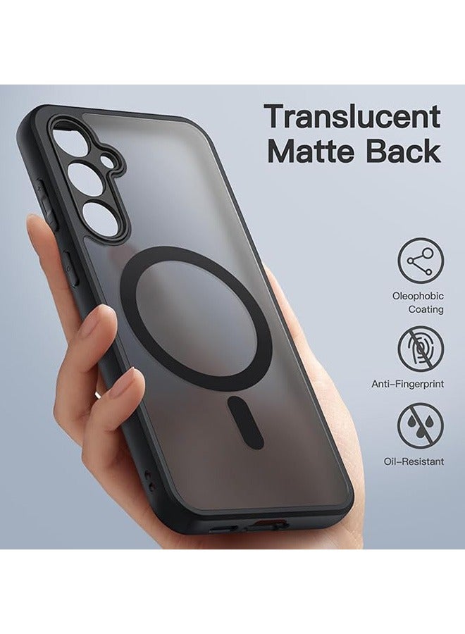 Magnetic Case for Samsung Galaxy S24 FE 5G, Frosted Translucent Back Protective Slim Phone Cover, Anti-Fingerprints, Anti-Fall Drop Protection, Shockproof Case for Samsung Galaxy S24 FE 5G (Black) - Image 4