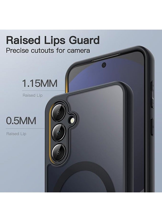 Magnetic Case for Samsung Galaxy S24 FE 5G, Frosted Translucent Back Protective Slim Phone Cover, Anti-Fingerprints, Anti-Fall Drop Protection, Shockproof Case for Samsung Galaxy S24 FE 5G (Black) - Image 5