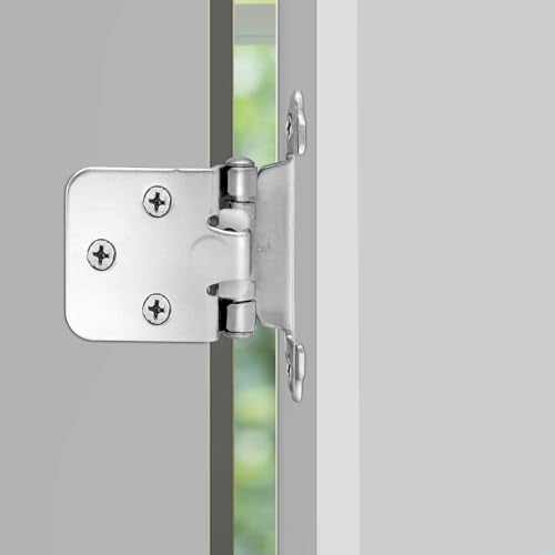 Taokyid 50 Pack Cabinet Door Hinges, 1/2 Inch Self Closing Overlay Hinges for Face Frame Kitchen and Bathroom with Easy Installation, Satin Nickel（25 Pairs - Image 4
