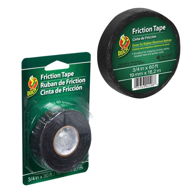 Duck Brand Friction Tape, 3/4-Inch x 60 Feet, Single Roll, Black (393150) - Image 3