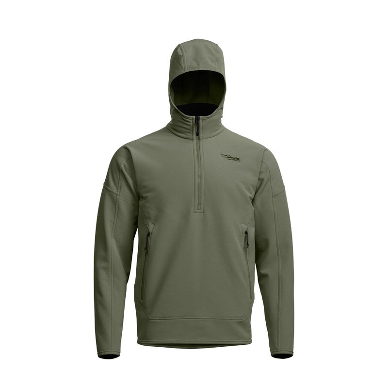 SITKA Alpha Fleece Hoodie â€“ Durable 4-Way Stretch STORMFLEECE with DWR, Seamless Shoulders & Zippered Kangaroo Pocket, Olive Green, XXL - Image 1