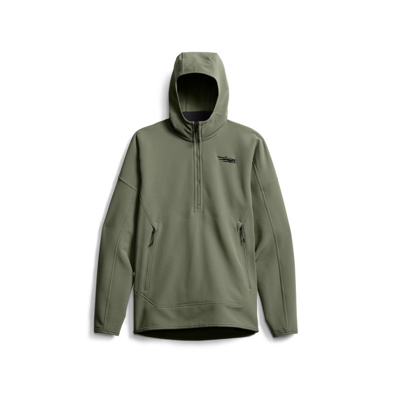 SITKA Alpha Fleece Hoodie â€“ Durable 4-Way Stretch STORMFLEECE with DWR, Seamless Shoulders & Zippered Kangaroo Pocket, Olive Green, XXL - Image 2
