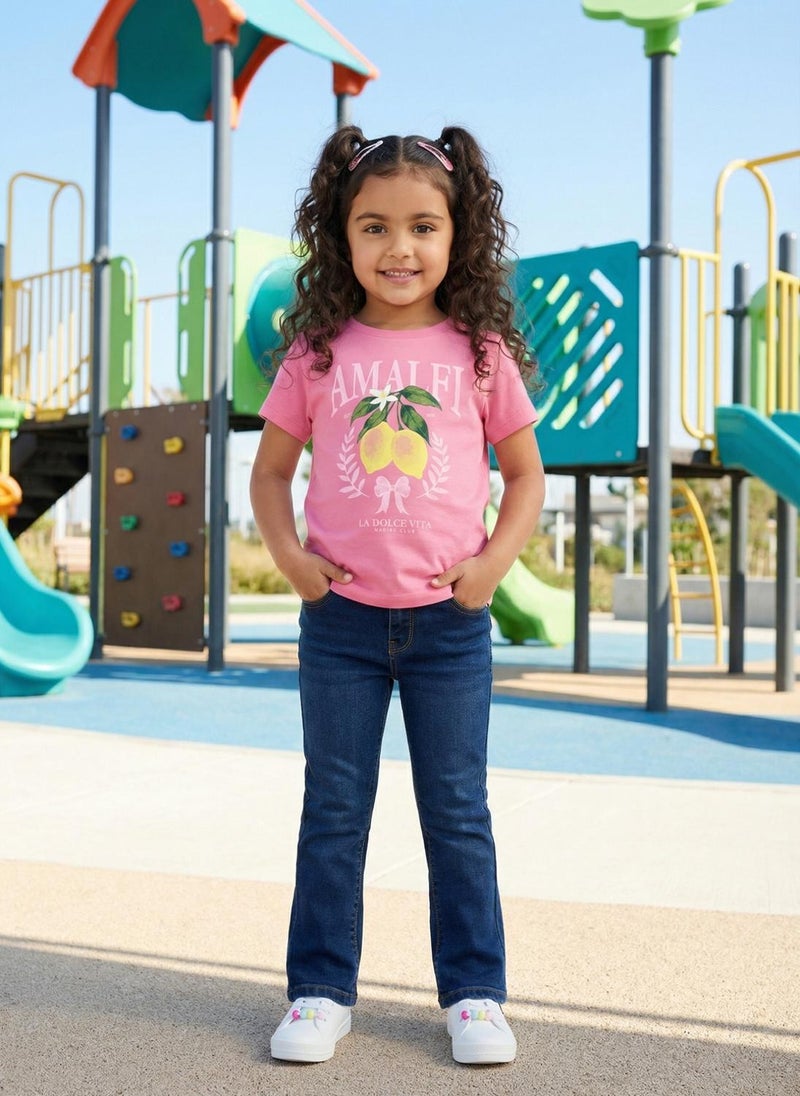 Nautinati  Girls' 100% Cotton Stretchable Bootcut  Dark Wash Essentials Jeans - Image 5