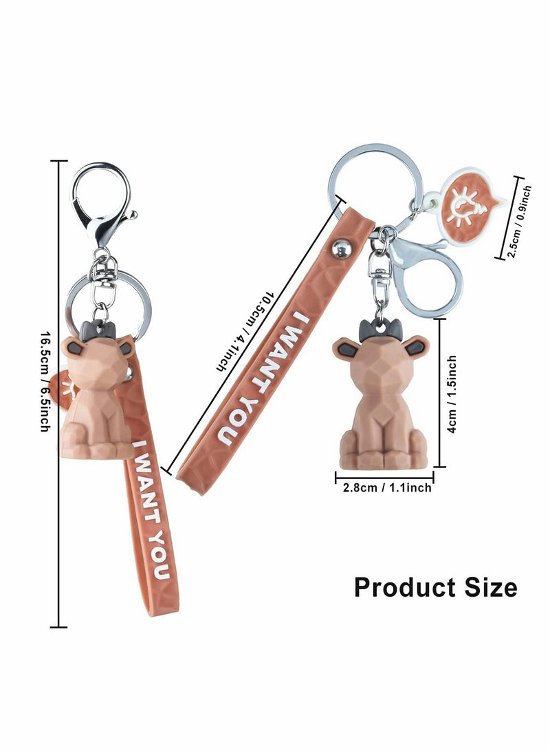 Excefore 2Pcs Animal Keychain Cartoon  Keychain Accessories For Car Keychain Ring, Keyring Bag Charm Gift, Ladies & Children - Image 5
