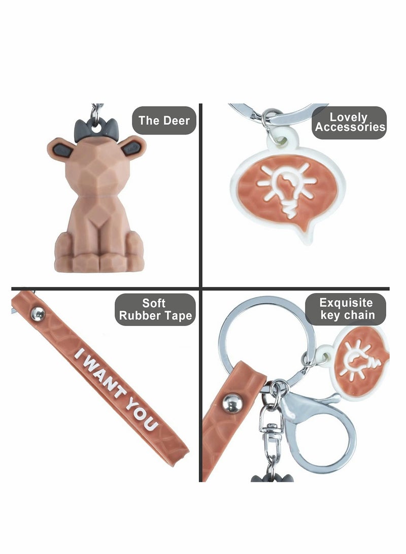 Excefore 2Pcs Animal Keychain Cartoon  Keychain Accessories For Car Keychain Ring, Keyring Bag Charm Gift, Ladies & Children - Image 3