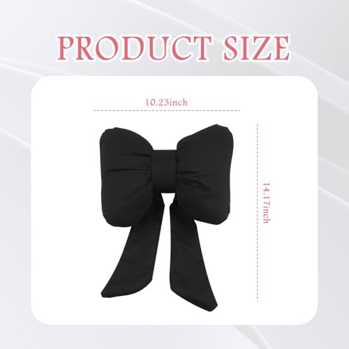 Figpade Cute Bow Car Headrest PillowComfortable Breathable Car Neck Pillows for Relief Neck FatigueUniversal Head Rest Pillow for Cars Decoration as Birthday Gifts for WomenGirl Black - Image 3