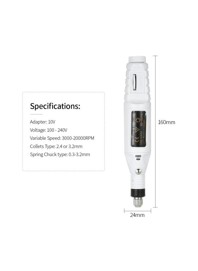 NIBEMINENT 14-Piece Mini Electric Grinder Drill Tool Set White/Black/Silver  - Image 2