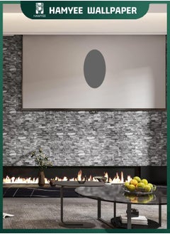 HAMYEE 3D Foam Bricks Wallpaper Set Black, Peel And Stick Wallpaper, Self-adhesive removable wallpaper, For Bedroom/Living Room/TV Wall And Home Decoration 70*77  - Image 3