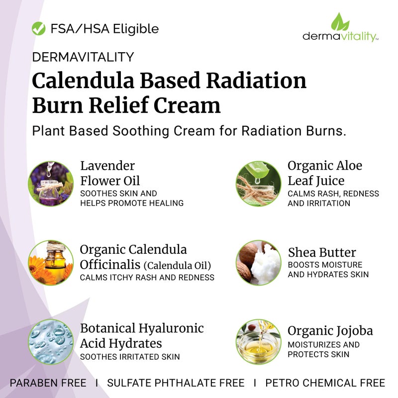 UltimateVitality Radiation Burn Relief Cream – Calendula Cream for Radiation Patients, Natural, Organic, Paraben, Pthalate Free - 6 ounces - Image 2
