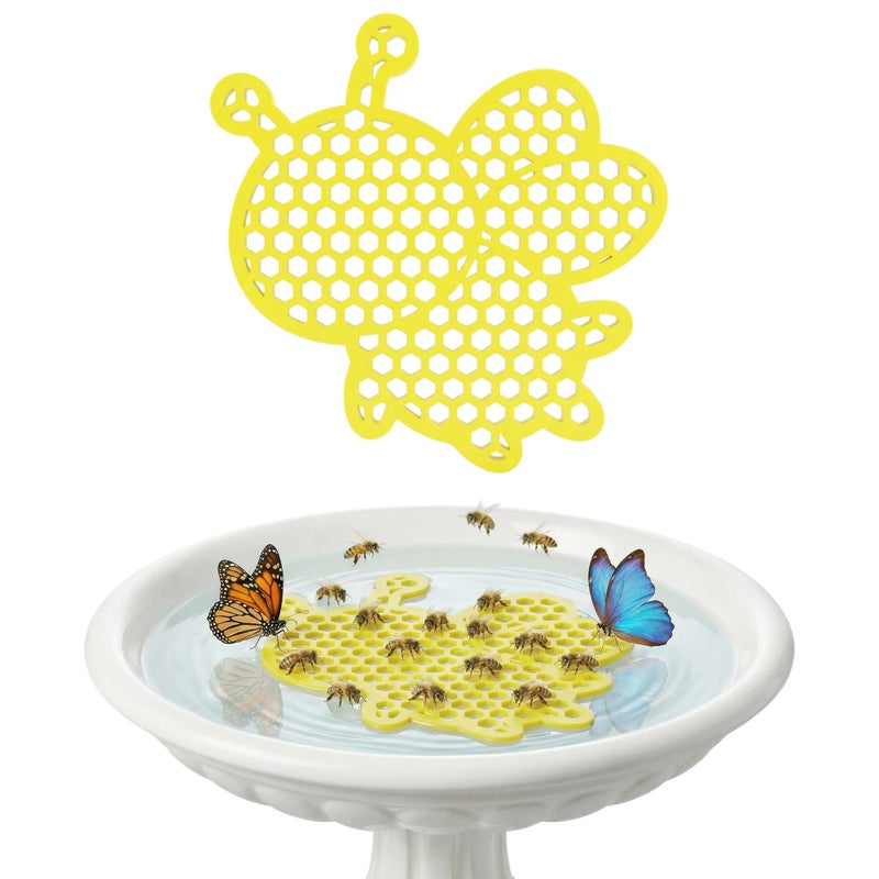 Bee Pontoon Bee Watering Station for Garden Floating with Safe Landing Pads Butterfly Pollinator Watering Station Beekeeping Supplies Outdoor Garden Dcor Honeybee 1 Yellow - Image 2