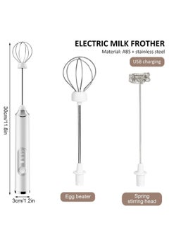 KASTWAVE Handheld Milk Frother 2 Stainless Steel Heads 3 Speeds Rechargeable Ideal for Lattes Cappuccinos Matcha Hot Chocolate  - Image 2
