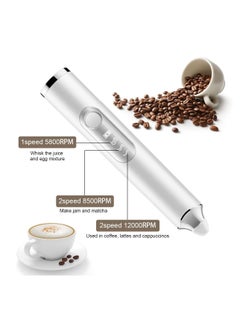 KASTWAVE Handheld Milk Frother 2 Stainless Steel Heads 3 Speeds Rechargeable Ideal for Lattes Cappuccinos Matcha Hot Chocolate  - Image 5