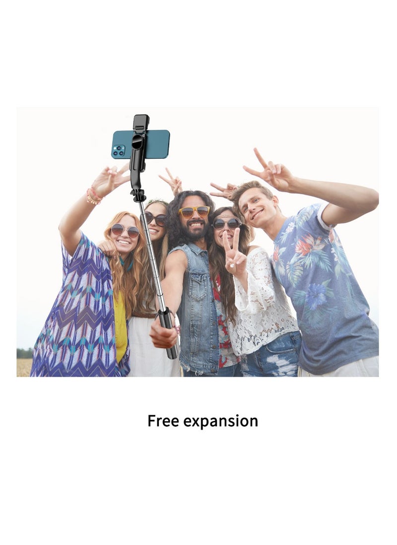 45.66‘’Selfie Stick Tripod with double fill light, Extendable Stainless Steel Tripod with Rechargeable Bluetooth Remote, Compatible with iPhone and Android Smartphones, Perfect for Travel, Vlog, Video and Photo