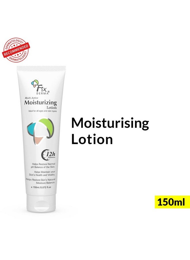 FIXDERMA Moisturizing Lotion, Daily Moisturizer For Dry Skin, Body & Face Moisturizer, Provides Hydration & Calmness, Non-Comedogenic & Non-Greasy - 150Ml  - Image 2