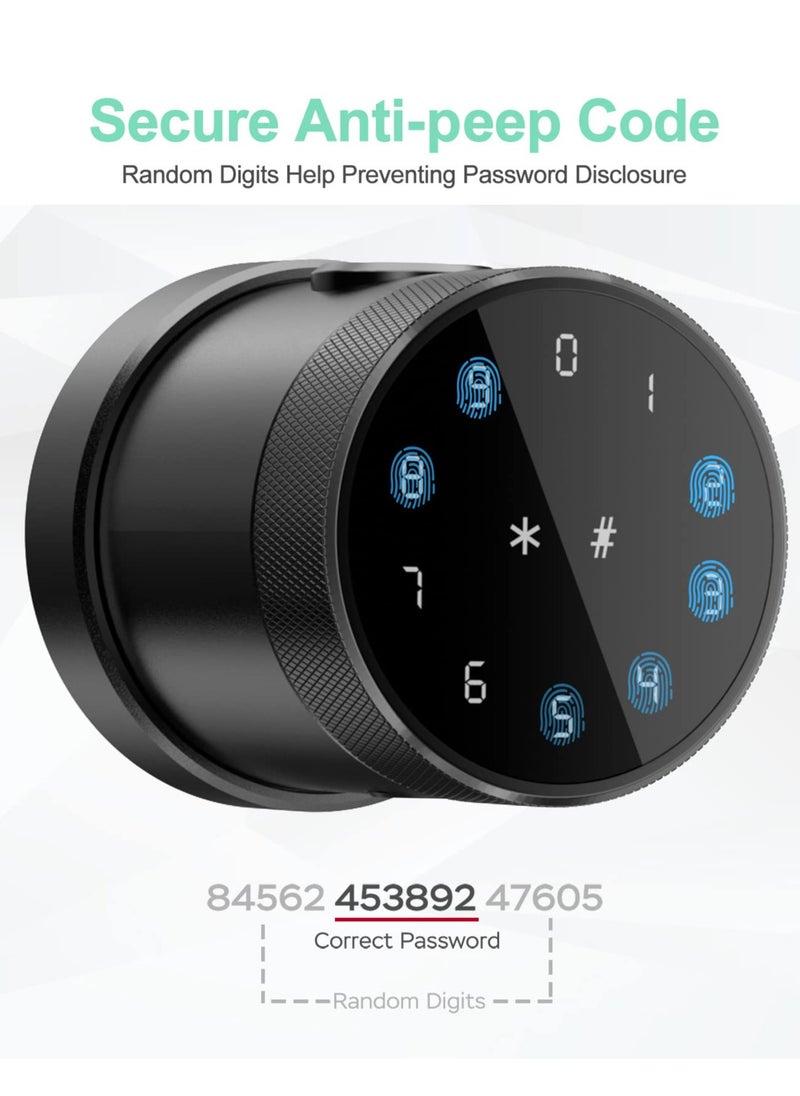 SYOSI Fingerprint Door Lock with App Smart Door Lock Keypad Door Lock Biometric Door Lock Smart Knob for Bedrooms, Cloakroom, Apartments Offices, Hotels, Airbnb  - Image 3