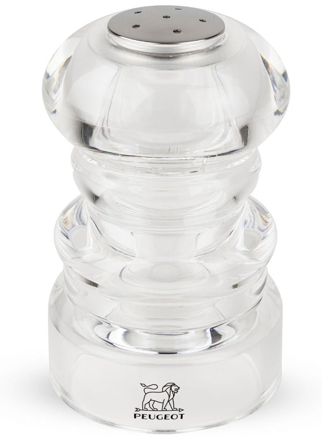 Peugeot Nancy Salt Shaker 9cm Acrylic. Transparent design. Made in France.
