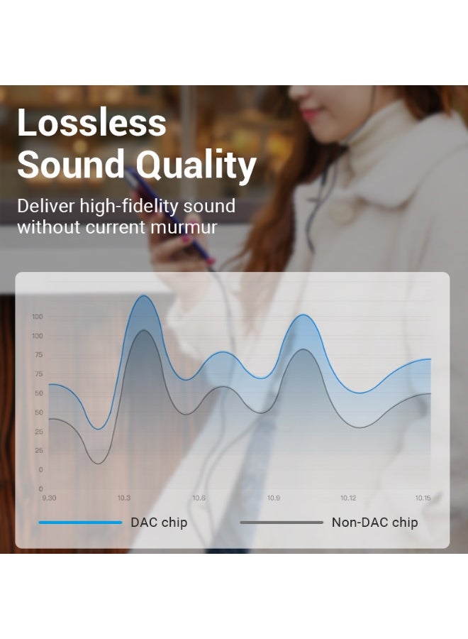 VENTION USB-C Male to 3.5MM Earphone Jack With DAC Adapter 0.1M Gray Aluminum Alloy Type Model # BGMHA - Image 4