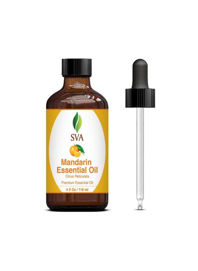 أس في أه أورجانيكس زيت Sva Mandarin العطري 4 أونصة (118 مل) زيت عطري ممتاز مع قطارة للناشر والعلاج العطري والعناية بالشعر وتدليك فروة الرأس والعناية بالبشرة  - Image 1