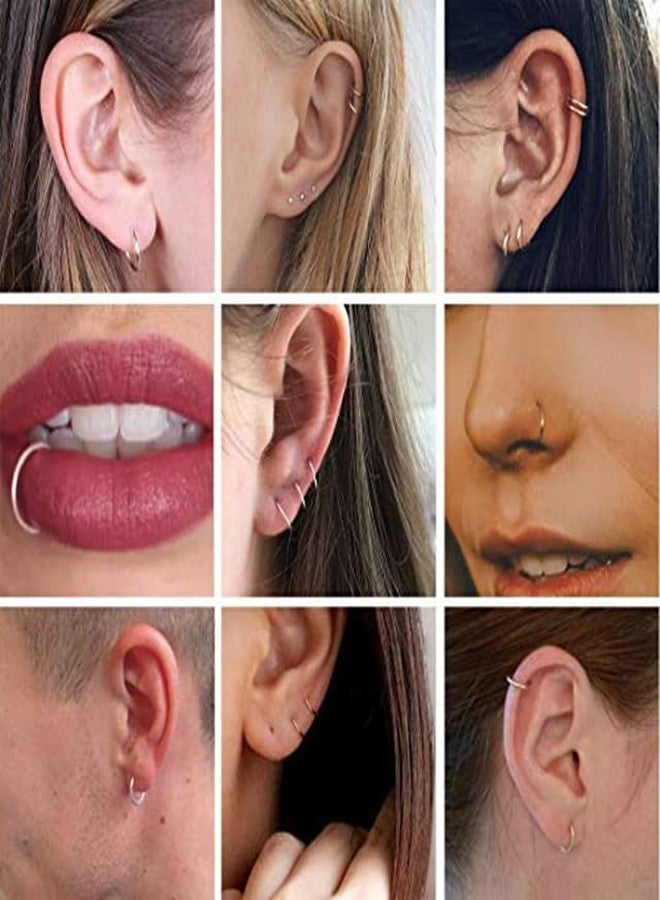 D.Bella 18G Nose Rings for Women Stainless Steel Nose Ring 18 Gauge Nose Rings Hoops Studs Flower Heart Butterfly Moon Diamond L Shaped Nose Studs Nostril Nose Piercing Jewelry for Women Men - Image 3