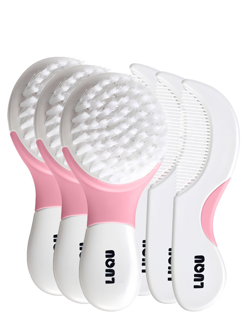 LuQu Comb and Brush Set-Pink-Pack of 3  - Image 1