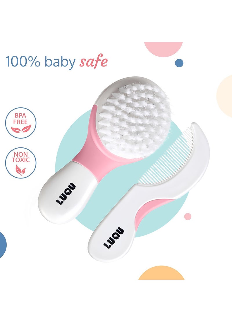 LuQu Comb and Brush Set-Pink-Pack of 3  - Image 2