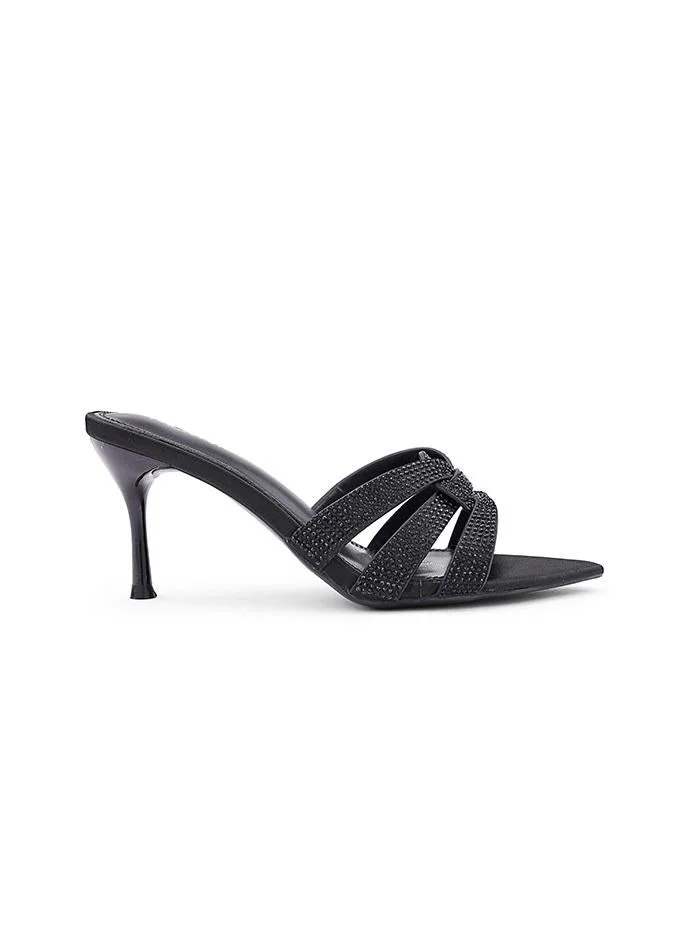 أيقون Night Purple  Heel slipper decorated with sparkling rhinestone accents.