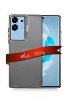 Wtech Soft Silicone Camera Folding Bracket Holder Stand Case Cover For Vivo V29 5G 2023 Grey  - Image 1
