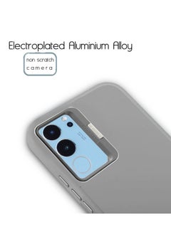 Wtech Soft Silicone Camera Folding Bracket Holder Stand Case Cover For Vivo V29 5G 2023 Grey  - Image 2