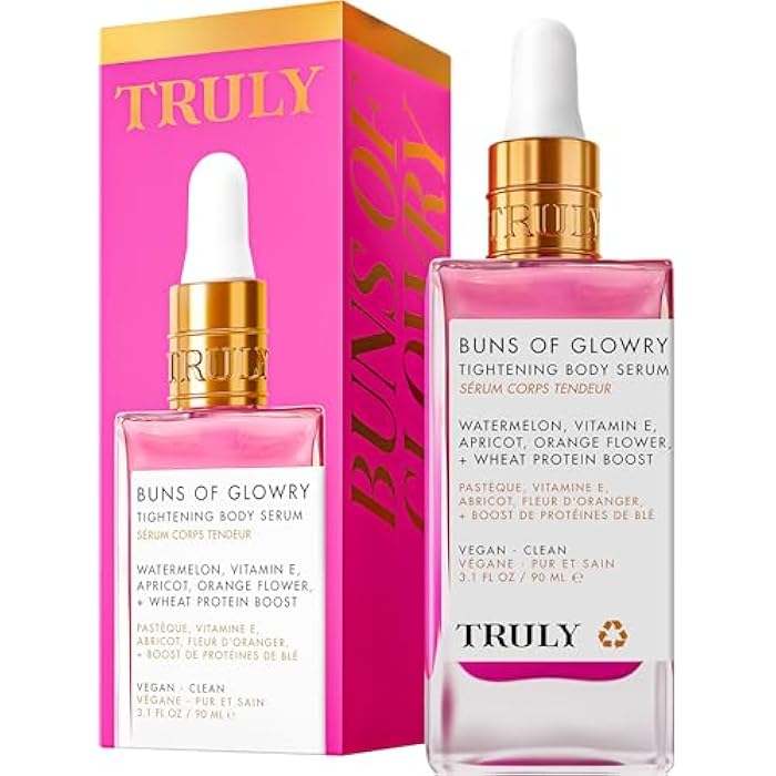 Truly Beauty Buns of Glowry Glow & Tighten Serum, Skin Tightening Cream Serum, Cellulite Cream for Thighs and Buns Fast Absorbing. Butt Enhancement Cream and Firming Lotion - 3.1 OZ - Image 1
