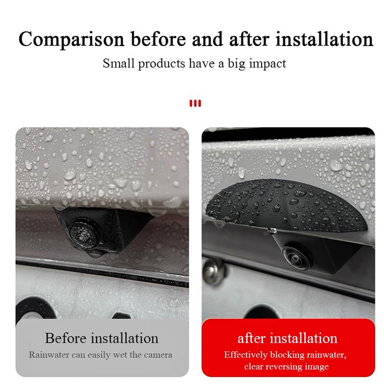 muekzru Universal Car reversing Camera rain Cover, car Thick Camera Protection Sticker, Silicone rain Sticker, Non-Destructive Adhesion (Black) - Image 2
