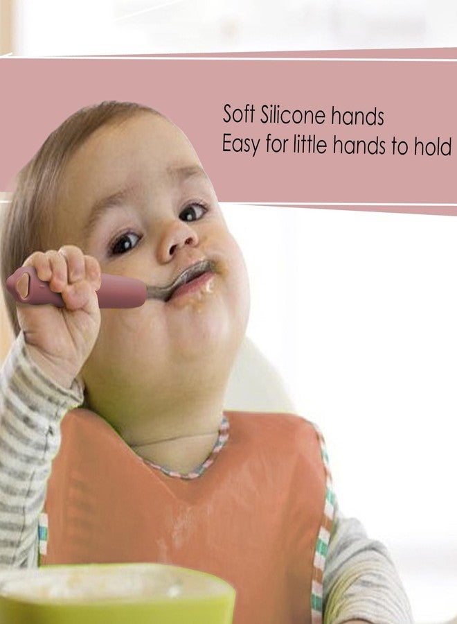 Cubkins Steel Head Fork for Feeding Babies with Soft Silicone Handle | Non Toxic, Food Safe and BPA Free | Washable and Reusable (Raspberry) - Image 4