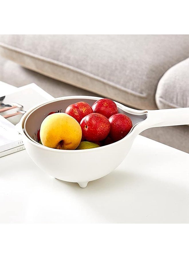 Kitchen Swivel Wash Basket,2 in 1 Double Layer 360 Swivel Drainage Basket,Storage Basket Strainer,Suitable for Vegetable/Fruit/Pasta - Image 5