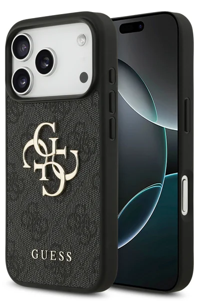 جس جراب iPhone 17 Pro Max من الجلد الصناعي مع شبكة 4G كبيرة وشعار كلاسيكي / تصميم نحيف للغاية / خفيف الوزن / سهل التركيب - أسود