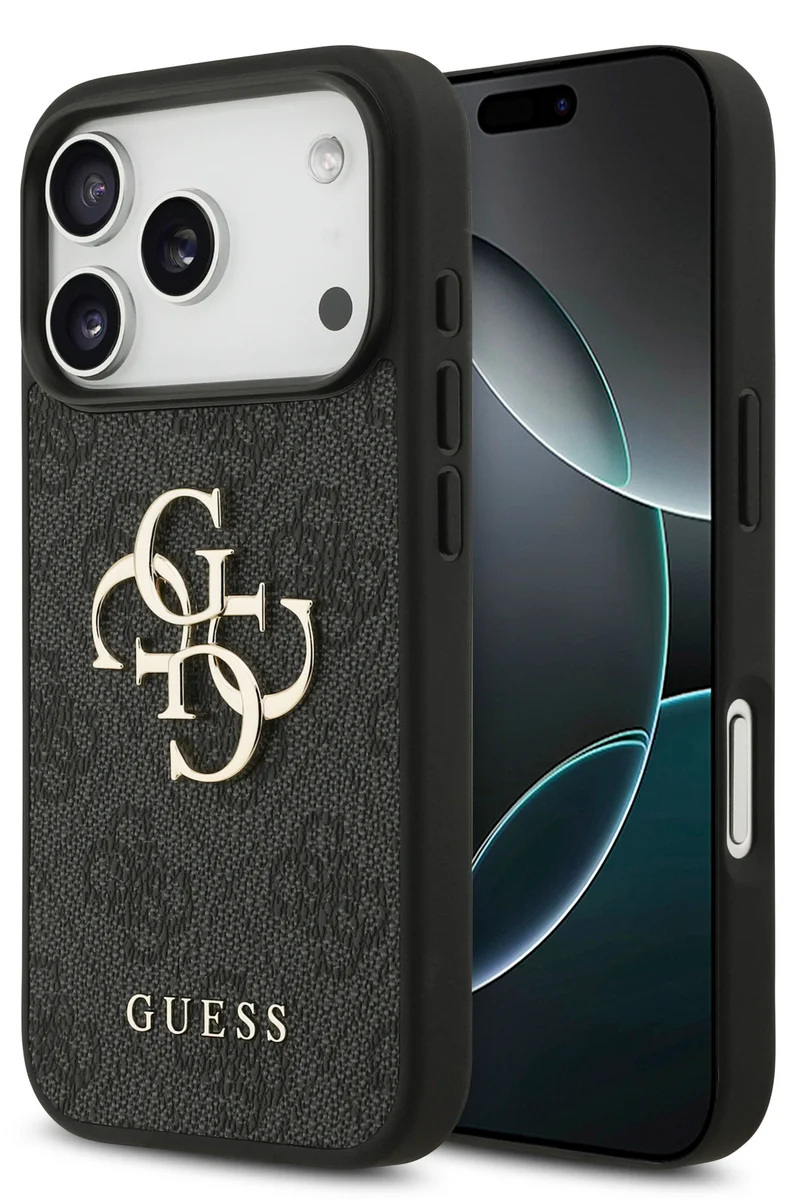 جس جراب iPhone 17 Pro Max من الجلد الصناعي مع شبكة 4G كبيرة وشعار كلاسيكي / تصميم نحيف للغاية / خفيف الوزن / سهل التركيب - أسود
