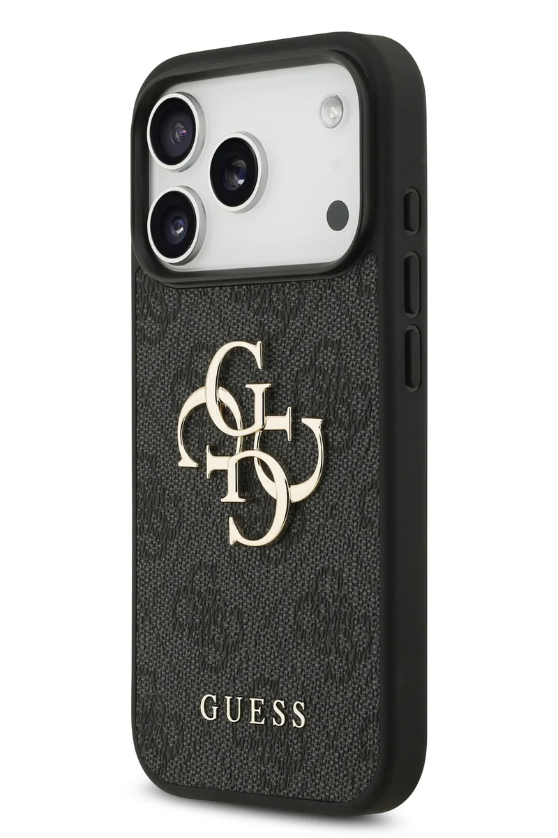 جس جراب iPhone 17 Pro Max من الجلد الصناعي مع شبكة 4G كبيرة وشعار كلاسيكي / تصميم نحيف للغاية / خفيف الوزن / سهل التركيب - أسود