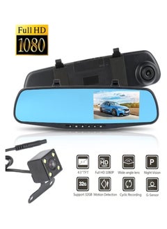 Zuleen Vehicle Blackbox DVR Car Mirror Camera 1080P Dual Dash Camera Front & Rear View Camera HD Video Recorder 170° Wide Angle Support Night Vision G-Sensor Loop Recording Camera  - Image 2