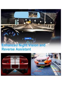 Zuleen Vehicle Blackbox DVR Car Mirror Camera 1080P Dual Dash Camera Front & Rear View Camera HD Video Recorder 170° Wide Angle Support Night Vision G-Sensor Loop Recording Camera  - Image 4