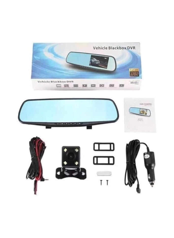 Zuleen - Vehicle Blackbox DVR Car Mirror Camera 1080P Dual Dash Camera Front & Rear View Camera HD Video Recorder 170° Wide Angle Support Night Vision G-Sensor Loop Recording Camera - Image 1