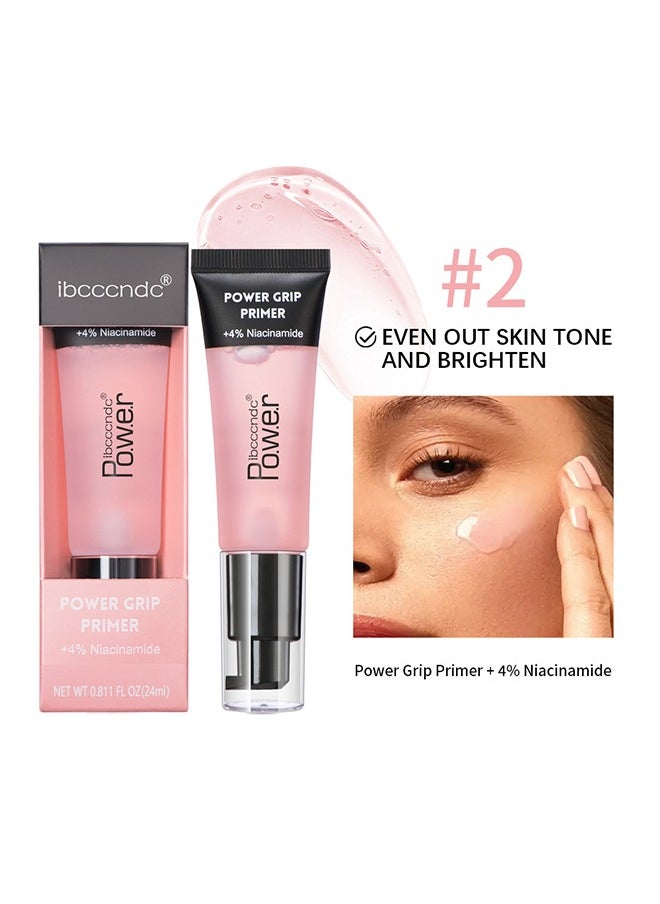 ibcccndc - Pore Primer Pre Makeup Gel, Power Grip Primer, Pore Shrink Cream Isolation Concealer Cream Invisible Pore, Even Skin Tone Lasting Hydrating for All Skin (Pink) - Image 1