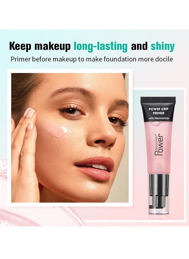 ibcccndc - Pore Primer Pre Makeup Gel, Power Grip Primer, Pore Shrink Cream Isolation Concealer Cream Invisible Pore, Even Skin Tone Lasting Hydrating for All Skin (Pink) - Image 1