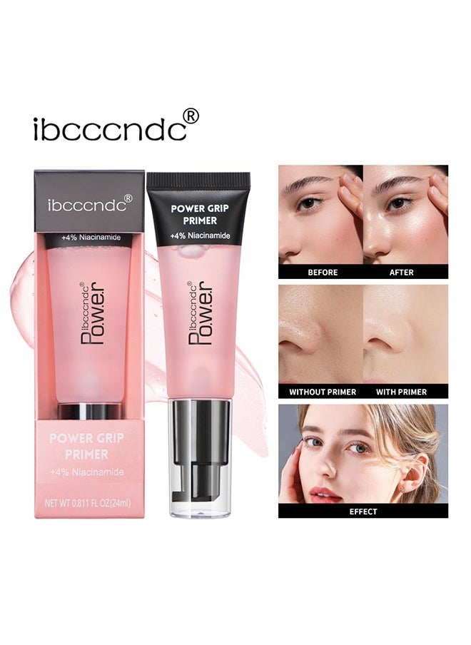 ibcccndc - Pore Primer Pre Makeup Gel, Power Grip Primer, Pore Shrink Cream Isolation Concealer Cream Invisible Pore, Even Skin Tone Lasting Hydrating for All Skin (Pink) - Image 1