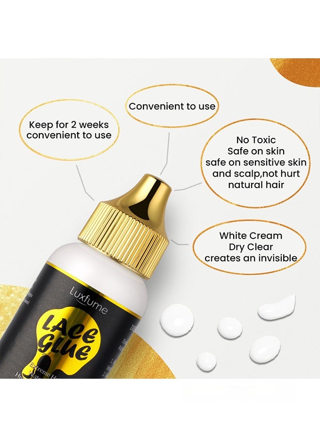 Luxfume Lace Glue, Waterproof & Super Hold, Wig Glue For Front Lace Wig, Fast Drying, No Residue Formula, Waterproof And Oil-Resistant For Hairpiece Closure Frontal Toupee Systems,38ml - Image 5