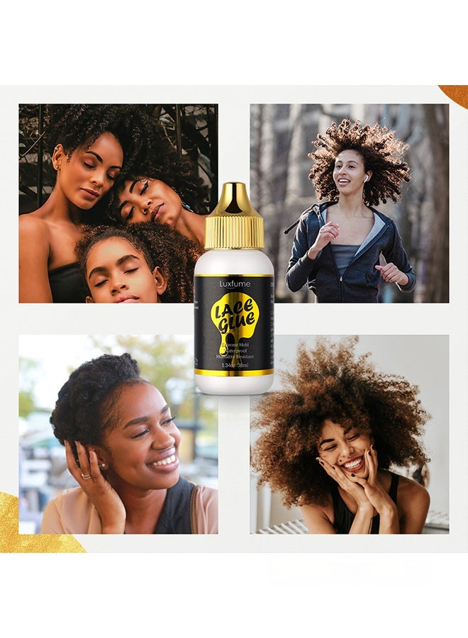 Luxfume Lace Glue, Waterproof & Super Hold, Wig Glue For Front Lace Wig, Fast Drying, No Residue Formula, Waterproof And Oil-Resistant For Hairpiece Closure Frontal Toupee Systems,38ml - Image 4