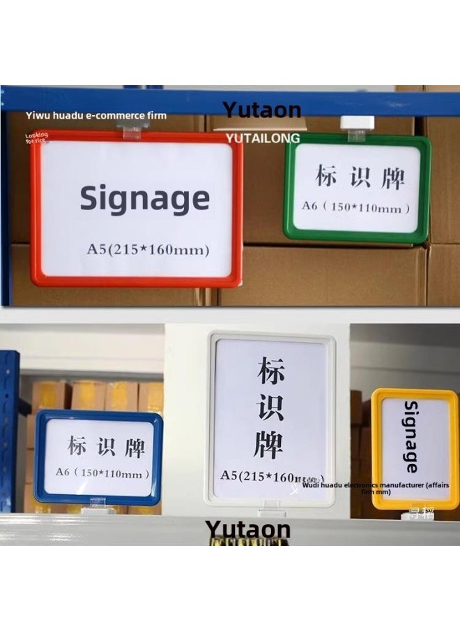 Generic - A3 Warehouse Identification Card Sub-regional Shelf Sign A5 Magnetic Classification Prompt Sign Warehouse Location Sign Identification Card A4-Colors:A4 Light Blue Transparent Clip 2 Magnetic - Image 1
