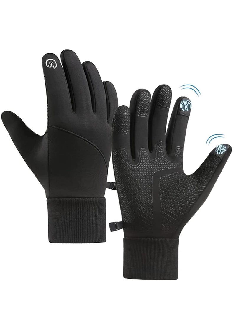 SYOSI - Winter Thermal Gloves, Windproof Water-Resistant Gloves Anti-slip Touch Screen Cycling Gloves for Men Women Hiking Climbing Riding Bike Outdoor Sports(M) - Image 1