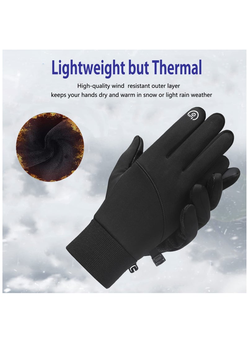 SYOSI - Winter Thermal Gloves, Windproof Water-Resistant Gloves Anti-slip Touch Screen Cycling Gloves for Men Women Hiking Climbing Riding Bike Outdoor Sports(M) - Image 1